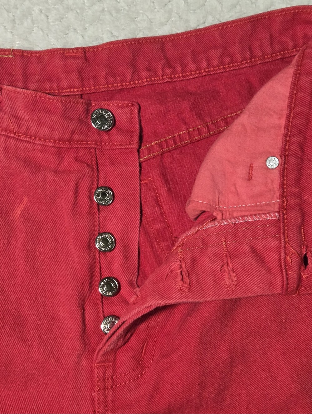 Levi's Men's Red Straight Jeans - Picture 4 of 13